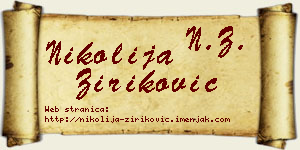 Nikolija Ziriković vizit kartica